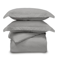 Lux 3 Piece Queen Graphite Duvet Cover Sham and Set