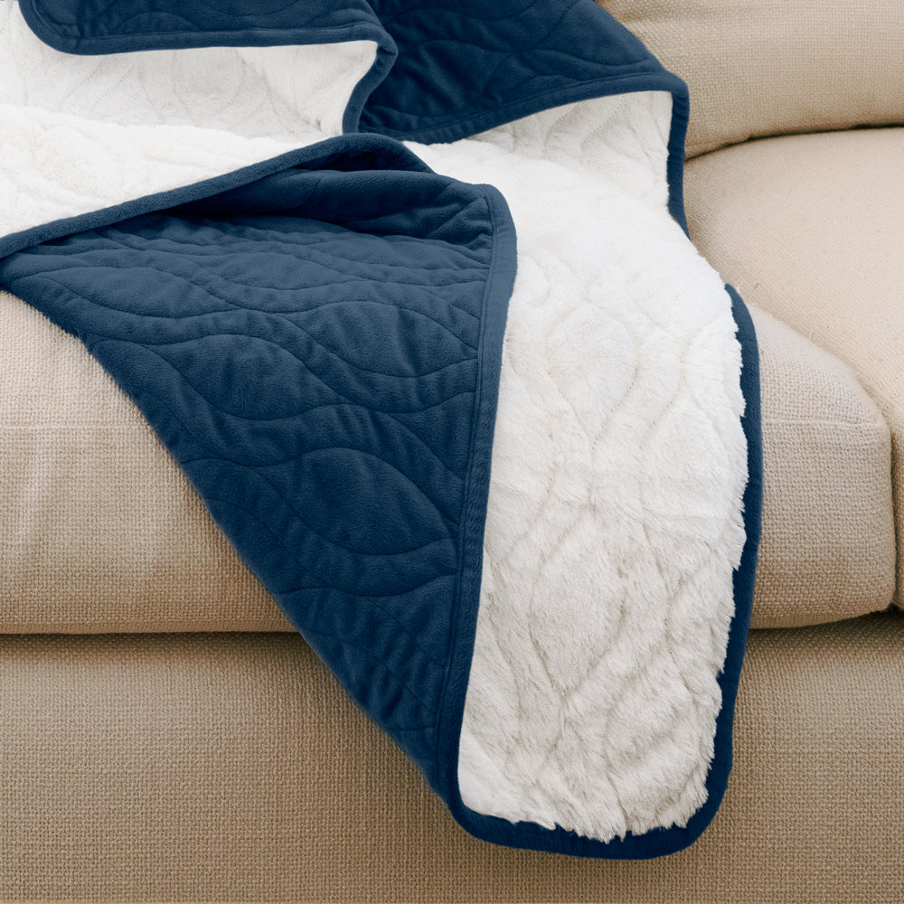 Velvet blue throw sale